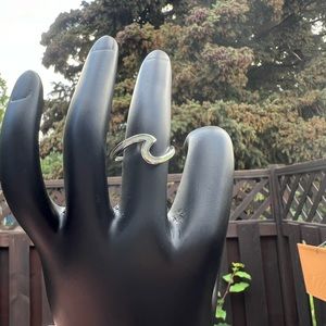 STERLING SILVER NATURAL AUSSIE OPAL WAVE RING